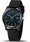 Mens Watches Analog Quartz Sports Unisex 30M Waterproof Nurse Watch for Men Women Medical Professionals Military Time with Second Hand Glowing Easy to Read Dial