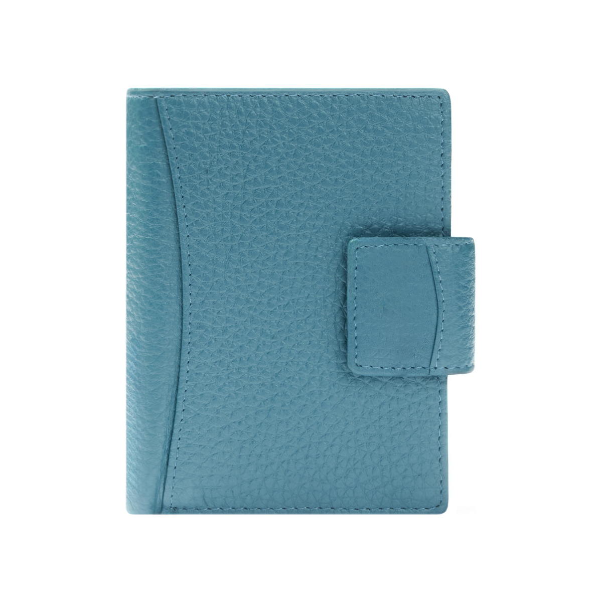 Hammered Full Grain Leather Bi-Fold Tab Closure Multi-Slot Wallet