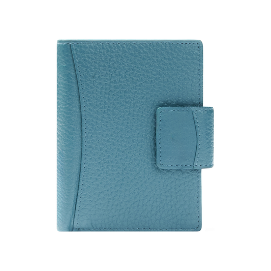 Hammered Full Grain Leather Bi-Fold Tab Closure Multi-Slot Wallet
