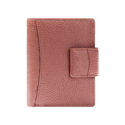 Hammered Full Grain Leather Bi-Fold Tab Closure Multi-Slot Wallet