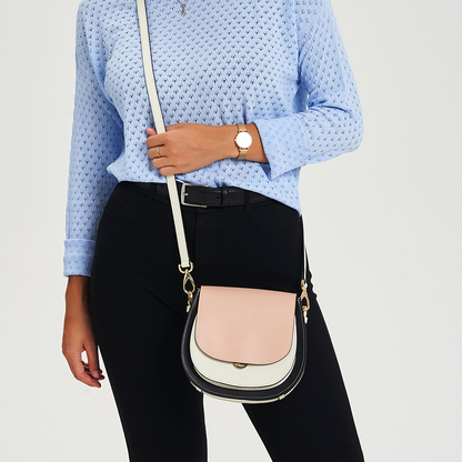 Rigid Saddle Leather Convertible Crossbody Bag With Dual Detachable Straps