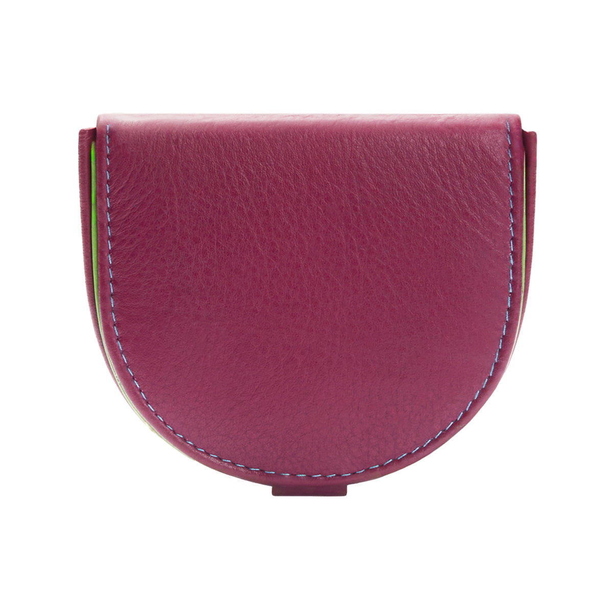 Semicircular Full Grain Leather Heel Snap Coin Purse