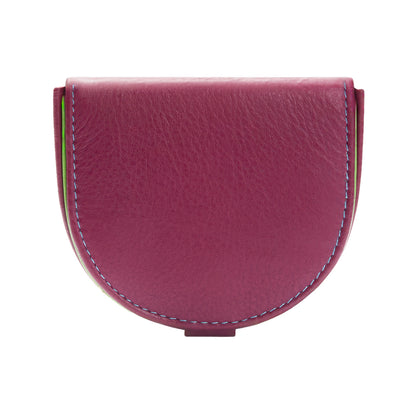 Semicircular Full Grain Leather Heel Snap Coin Purse