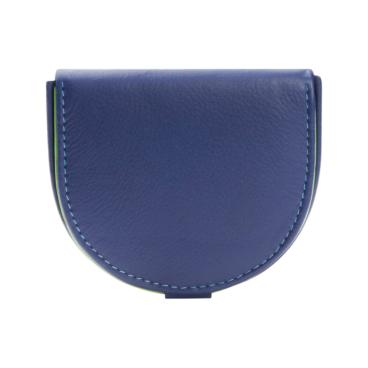 Semicircular Full Grain Leather Heel Snap Coin Purse