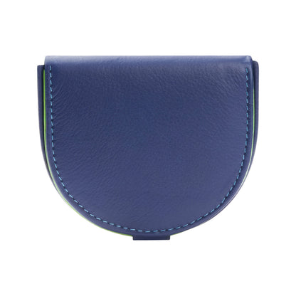 Semicircular Full Grain Leather Heel Snap Coin Purse