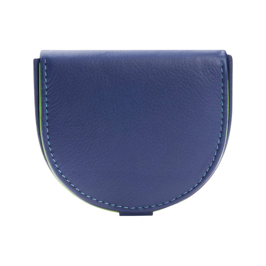 Semicircular Full Grain Leather Heel Snap Coin Purse