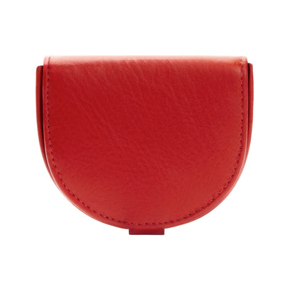 Semicircular Full Grain Leather Heel Snap Coin Purse