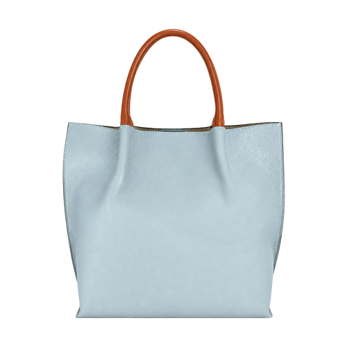 Large Hammered Full Grain Leather Semi-Rigid Top Handle Tote Bag