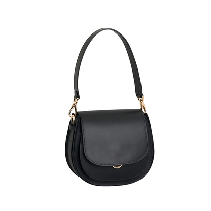 Rigid Saddle Leather Convertible Crossbody Bag With Dual Detachable Straps