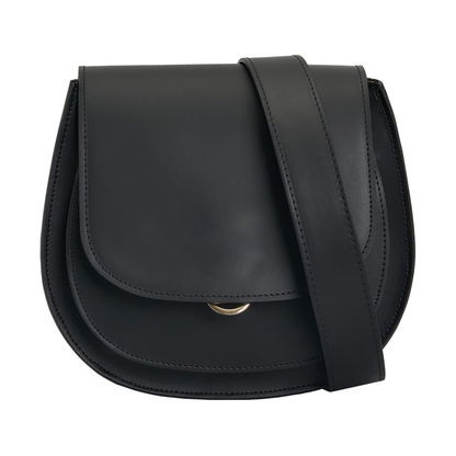 Rigid Saddle Leather Convertible Crossbody Bag With Dual Detachable Straps