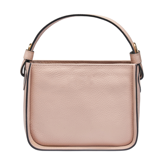 Semi-Rigid Hammered Full Grain Leather Mini Top Handle Bag