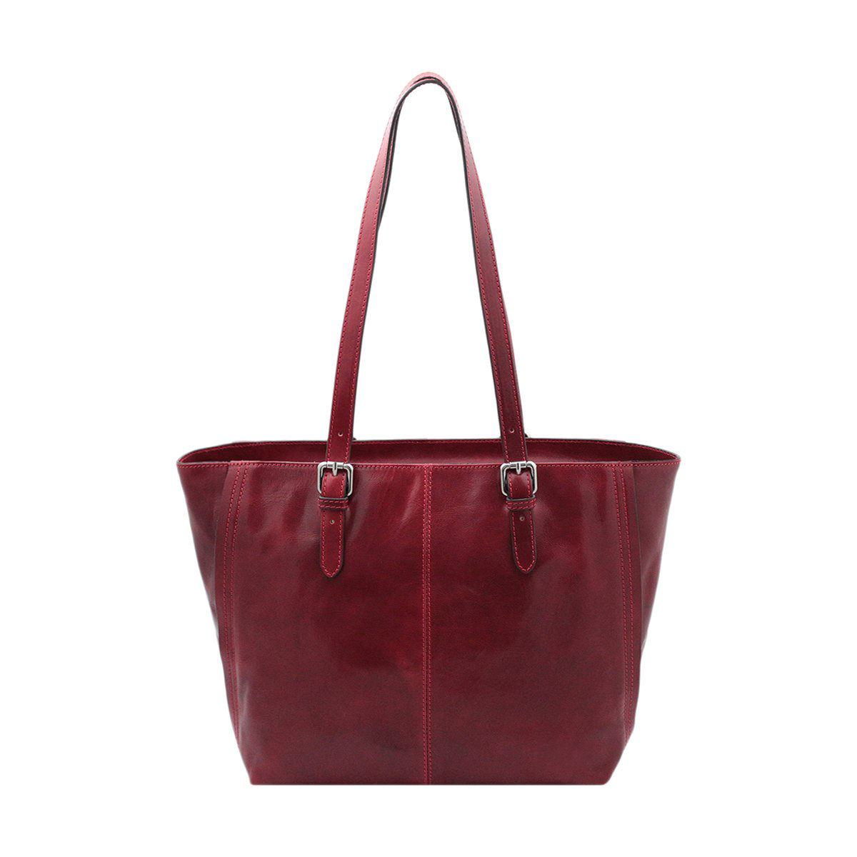 Semi-Rigid Vegetable Tanned Full Grain Leather Bucket Style Tote Bag