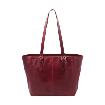 Semi-Rigid Vegetable Tanned Full Grain Leather Bucket Style Tote Bag